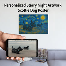 Load image into Gallery viewer, Personalized Starry Night Artwork Scottie Dog Pre-framed Canvas Poster-Home Decor-Dog Art,Dog Dad Gifts,Dog Memorial Gifts,Dog Mom Gifts,Home Decor,Personalize Artwork,Scottish Terrier-Square - 8" x 8"-7