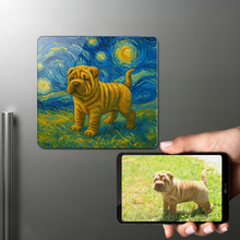 Load image into Gallery viewer, Personalized Starry Night Artwork — Shar Pei Fridge Magnet-Home Decor-Dog Dad Gifts,Dog Memorial Gifts,Dog Mom Gifts,Home Decor,Personalize Artwork,Shar Pei-1