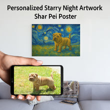 Load image into Gallery viewer, Personalized Starry Night Artwork Shar Pei Pre-framed Canvas Poster-Home Decor-Dog Art,Dog Dad Gifts,Dog Memorial Gifts,Dog Mom Gifts,Home Decor,Personalize Artwork,Shar Pei-1