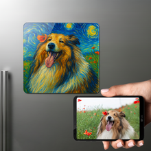 Load image into Gallery viewer, Personalized Starry Night Artwork — Sheltie Fridge Magnet-Home Decor-Dog Dad Gifts,Dog Memorial Gifts,Dog Mom Gifts,Home Decor,Personalize Artwork,Rough Collie,Shetland Sheepdog-1