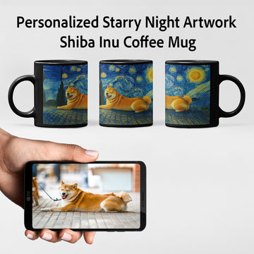 Personalized Starry Night Artwork Shiba Inu Coffee Mug 360x