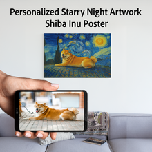 Load image into Gallery viewer, Personalized Starry Night Artwork Shiba Inu Pre-framed Canvas Poster-Home Decor-Dog Art,Dog Dad Gifts,Dog Memorial Gifts,Dog Mom Gifts,Home Decor,Personalize Artwork,Shiba Inu-Square - 8" x 8"-7