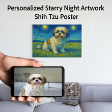 Load image into Gallery viewer, Personalized Starry Night Artwork Shih Tzu Pre-framed Canvas Poster-Home Decor-Dog Art,Dog Dad Gifts,Dog Memorial Gifts,Dog Mom Gifts,Home Decor,Personalize Artwork,Shih Tzu-1