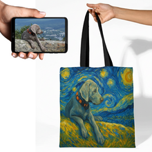 Load image into Gallery viewer, Personalized Starry Night Artwork Weimaraner Canvas Tote Bags-Accessories-Accessories,Bags,Dog Mom Gifts,Personalize Artwork,Weimaraner-1