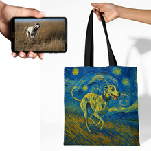 Load image into Gallery viewer, Personalized Starry Night Artwork Whippet Canvas Tote Bags-Accessories-Accessories,Bags,Dog Mom Gifts,Personalize Artwork,Whippet-1