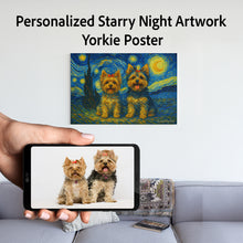 Load image into Gallery viewer, Personalized Starry Night Artwork Yorkie Pre-framed Canvas Poster-Home Decor-Dog Art,Dog Dad Gifts,Dog Memorial Gifts,Dog Mom Gifts,Home Decor,Personalize Artwork,Yorkshire Terrier-1