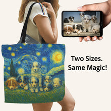 Load image into Gallery viewer, Personalized Starry Night Artwork Custom Dog Canvas Tote Bags-Personalized Dog Gifts-Accessories,Bags,Dog Mom Gifts,Personalize Artwork-3