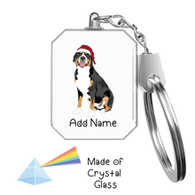 Load image into Gallery viewer, Personalized Swiss Mountain Dog Crystal Glass Keychain-Accessories-Swiss Mountain Dog-Crystal Keychain-Glass Crystal-One Size-2