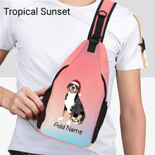 Load image into Gallery viewer, Personalized Swiss Mountain Dog Unisex Sling Bag Backpack-Accessories-Swiss Mountain Dog-Unisex Sling Bag Backpack-Tropical Sunset-One Size-19