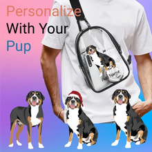 Load image into Gallery viewer, swiss-mtn-dog transparent-sling-bag-multi