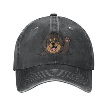 Load image into Gallery viewer, Personalized Tibetan Mastiff Baseball Cap - Waving Tibetan Mastiff Design - Match Your Dog's Coat Color-Hats &amp; Caps-Accessories,Baseball Caps,Dog Dad Gifts,Dog Mom Gifts,Tibetan Mastiff-Black-One Size-2