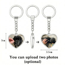 Load image into Gallery viewer, Personalized Tibetan Mastiff Keychain – Heart Shaped – Double-Sided Glass-Key Chain-Accessories,Keychain,Upload Photo-2