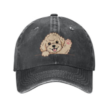 Load image into Gallery viewer, Personalized Toy Poodle Baseball Cap - Waving Toy Poodle Design - Match Your Dog's Coat Color-Hats &amp; Caps-Accessories,Baseball Caps,Dog Dad Gifts,Dog Mom Gifts,Poodle-Black-One Size-1
