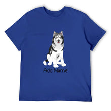 Load image into Gallery viewer, Personalized Utonagan Dad Cotton T Shirt-Apparel-Apparel, Dog Dad Gifts, Personalized, Shirt, T Shirt, Utonagan-Men&#39;s Cotton T Shirt-Blue-Medium-11