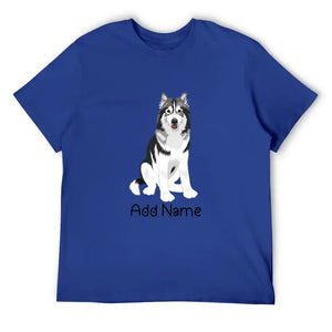 Personalized Utonagan Dad Cotton T Shirt-Apparel-Apparel, Dog Dad Gifts, Personalized, Shirt, T Shirt, Utonagan-Men's Cotton T Shirt-Blue-Medium-11