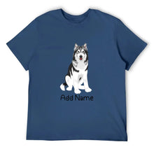 Load image into Gallery viewer, Personalized Utonagan Dad Cotton T Shirt-Apparel-Apparel, Dog Dad Gifts, Personalized, Shirt, T Shirt, Utonagan-Men&#39;s Cotton T Shirt-Navy Blue-Medium-12