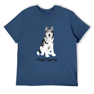 Personalized Utonagan Dad Cotton T Shirt-Apparel-Apparel, Dog Dad Gifts, Personalized, Shirt, T Shirt, Utonagan-Men's Cotton T Shirt-Navy Blue-Medium-12