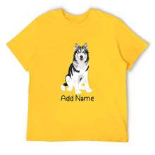 Load image into Gallery viewer, Personalized Utonagan Dad Cotton T Shirt-Apparel-Apparel, Dog Dad Gifts, Personalized, Shirt, T Shirt, Utonagan-Men&#39;s Cotton T Shirt-Yellow-Medium-13