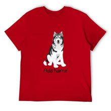 Load image into Gallery viewer, Personalized Utonagan Dad Cotton T Shirt-Apparel-Apparel, Dog Dad Gifts, Personalized, Shirt, T Shirt, Utonagan-Men&#39;s Cotton T Shirt-Red-Medium-14