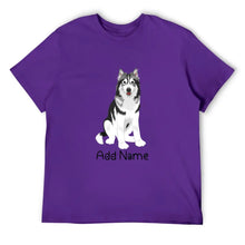 Load image into Gallery viewer, Personalized Utonagan Dad Cotton T Shirt-Apparel-Apparel, Dog Dad Gifts, Personalized, Shirt, T Shirt, Utonagan-Men&#39;s Cotton T Shirt-Purple-Medium-18
