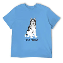 Load image into Gallery viewer, Personalized Utonagan Dad Cotton T Shirt-Apparel-Apparel, Dog Dad Gifts, Personalized, Shirt, T Shirt, Utonagan-Men&#39;s Cotton T Shirt-Sky Blue-Medium-2