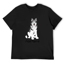 Load image into Gallery viewer, Personalized Utonagan Dad Cotton T Shirt-Apparel-Apparel, Dog Dad Gifts, Personalized, Shirt, T Shirt, Utonagan-Men&#39;s Cotton T Shirt-Black-Medium-9