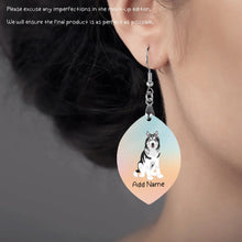 Load image into Gallery viewer, Personalized Utonagan Dog Mom Earrings-Dog Themed Jewellery-Utonagan-Personalized Dog Mom Earrings-Oval-One Size-3