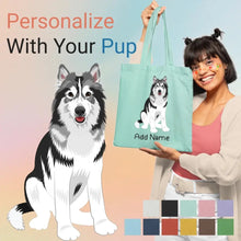 Load image into Gallery viewer, Personalized Utonagan Love Zippered Tote Bag-Accessories-Accessories, Bags, Dog Mom Gifts, Personalized, Utonagan-1