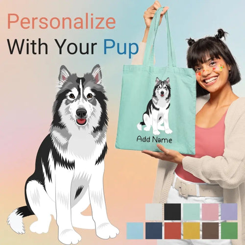Personalized Utonagan Love Zippered Tote Bag-Accessories-Accessories, Bags, Dog Mom Gifts, Personalized, Utonagan-1