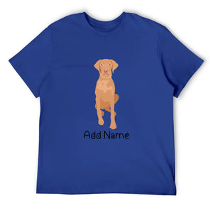 Personalized Vizsla Dad Cotton T Shirt-Apparel-Apparel, Dog Dad Gifts, Personalized, Shirt, T Shirt, Vizsla-Men's Cotton T Shirt-Blue-Medium-11