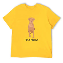 Load image into Gallery viewer, Personalized Vizsla Dad Cotton T Shirt-Apparel-Apparel, Dog Dad Gifts, Personalized, Shirt, T Shirt, Vizsla-Men&#39;s Cotton T Shirt-Yellow-Medium-13