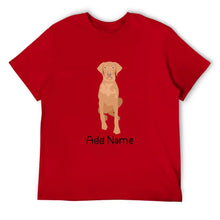 Load image into Gallery viewer, Personalized Vizsla Dad Cotton T Shirt-Apparel-Apparel, Dog Dad Gifts, Personalized, Shirt, T Shirt, Vizsla-Men&#39;s Cotton T Shirt-Red-Medium-14