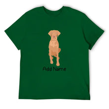 Load image into Gallery viewer, Personalized Vizsla Dad Cotton T Shirt-Apparel-Apparel, Dog Dad Gifts, Personalized, Shirt, T Shirt, Vizsla-Men&#39;s Cotton T Shirt-Green-Medium-16