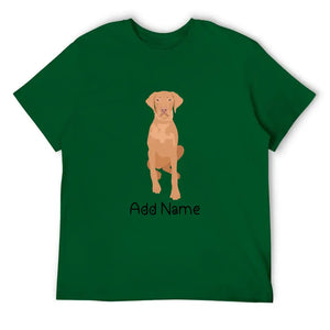 Personalized Vizsla Dad Cotton T Shirt-Apparel-Apparel, Dog Dad Gifts, Personalized, Shirt, T Shirt, Vizsla-Men's Cotton T Shirt-Green-Medium-16