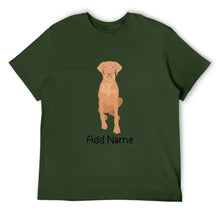 Load image into Gallery viewer, Personalized Vizsla Dad Cotton T Shirt-Apparel-Apparel, Dog Dad Gifts, Personalized, Shirt, T Shirt, Vizsla-Men&#39;s Cotton T Shirt-Army Green-Medium-17