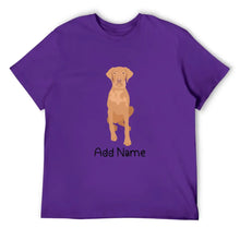 Load image into Gallery viewer, Personalized Vizsla Dad Cotton T Shirt-Apparel-Apparel, Dog Dad Gifts, Personalized, Shirt, T Shirt, Vizsla-Men&#39;s Cotton T Shirt-Purple-Medium-18