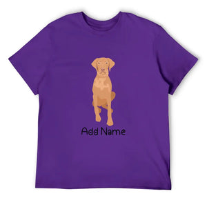 Personalized Vizsla Dad Cotton T Shirt-Apparel-Apparel, Dog Dad Gifts, Personalized, Shirt, T Shirt, Vizsla-Men's Cotton T Shirt-Purple-Medium-18