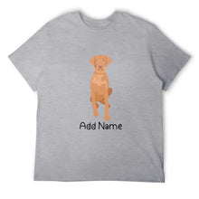 Load image into Gallery viewer, Personalized Vizsla Dad Cotton T Shirt-Apparel-Apparel, Dog Dad Gifts, Personalized, Shirt, T Shirt, Vizsla-Men&#39;s Cotton T Shirt-Gray-Medium-19