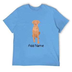 Personalized Vizsla Dad Cotton T Shirt-Apparel-Apparel, Dog Dad Gifts, Personalized, Shirt, T Shirt, Vizsla-Men's Cotton T Shirt-Sky Blue-Medium-2