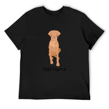 Load image into Gallery viewer, Personalized Vizsla Dad Cotton T Shirt-Apparel-Apparel, Dog Dad Gifts, Personalized, Shirt, T Shirt, Vizsla-Men&#39;s Cotton T Shirt-Black-Medium-9