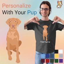 Load image into Gallery viewer, Personalized Vizsla Dad Cotton T Shirt-Apparel-Apparel, Dog Dad Gifts, Personalized, Shirt, T Shirt, Vizsla-1