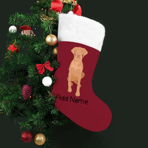Personalized Vizsla Large Christmas Stocking-Christmas Ornament-Christmas, Home Decor, Personalized, Vizsla-Large Christmas Stocking-Christmas Red-One Size-2