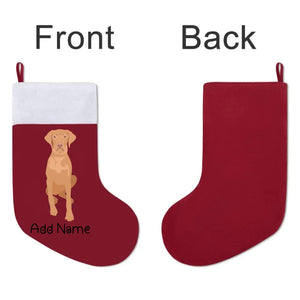 Personalized Vizsla Large Christmas Stocking-Christmas Ornament-Christmas, Home Decor, Personalized, Vizsla-Large Christmas Stocking-Christmas Red-One Size-3