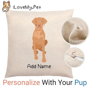 Personalized Vizsla Linen Pillowcase-Home Decor-Dog Dad Gifts, Dog Mom Gifts, Home Decor, Personalized, Pillows, Vizsla-Linen Pillow Case-Cotton-Linen-12"x12"-1