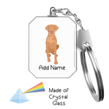 Load image into Gallery viewer, Personalized Vizsla Love Crystal Glass Keychain-Accessories-Vizsla-Crystal Keychain-Glass Crystal-One Size-2