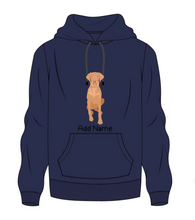 Load image into Gallery viewer, Personalized Vizsla Love Men&#39;s Warm Hoodie Sweatshirt-Apparel-Apparel, Dog Dad Gifts, Hoodie, Personalized, Sweatshirt, Vizsla-Men&#39;s Warm Hoodie Sweatshirt-Navy Blue-S-8