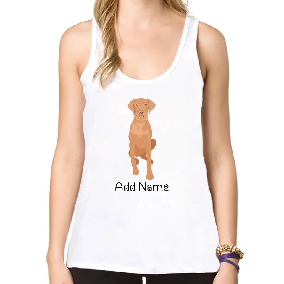 Personalized Vizsla Mom Yoga Tank Top-Shirts & Tops-Apparel, Dog Mom Gifts, Shirt, T Shirt, Vizsla-Yoga Tank Top-White-L - Fitting-2