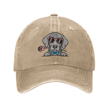 Load image into Gallery viewer, Personalized Weimaraner Baseball Cap - Romeo Weimaraner Design - Match Your Dog's Coat Color-Hats &amp; Caps-Accessories,Baseball Caps,Dog Mom Gifts-Beige-One Size-4