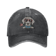 Load image into Gallery viewer, Personalized Weimaraner Baseball Cap - Romeo Weimaraner Design - Match Your Dog's Coat Color-Hats &amp; Caps-Accessories,Baseball Caps,Dog Mom Gifts-Black-One Size-1