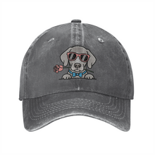 Load image into Gallery viewer, Personalized Weimaraner Baseball Cap - Romeo Weimaraner Design - Match Your Dog's Coat Color-Hats &amp; Caps-Accessories,Baseball Caps,Dog Mom Gifts-Gray-One Size-2